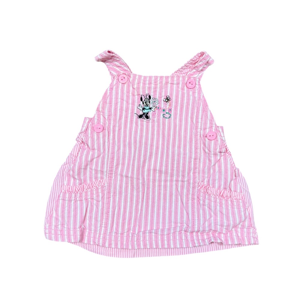 Y2K Disney Baby Minnie Mouse Pink White Dress 0-3M